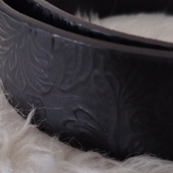 Western Longhorn Skull Statement Belt Engraved Gold Buckle Ranch Style - Picture 5 of 8